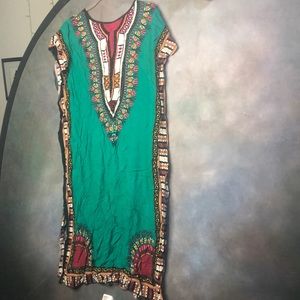 African print caftan style cotton dress size 8/10